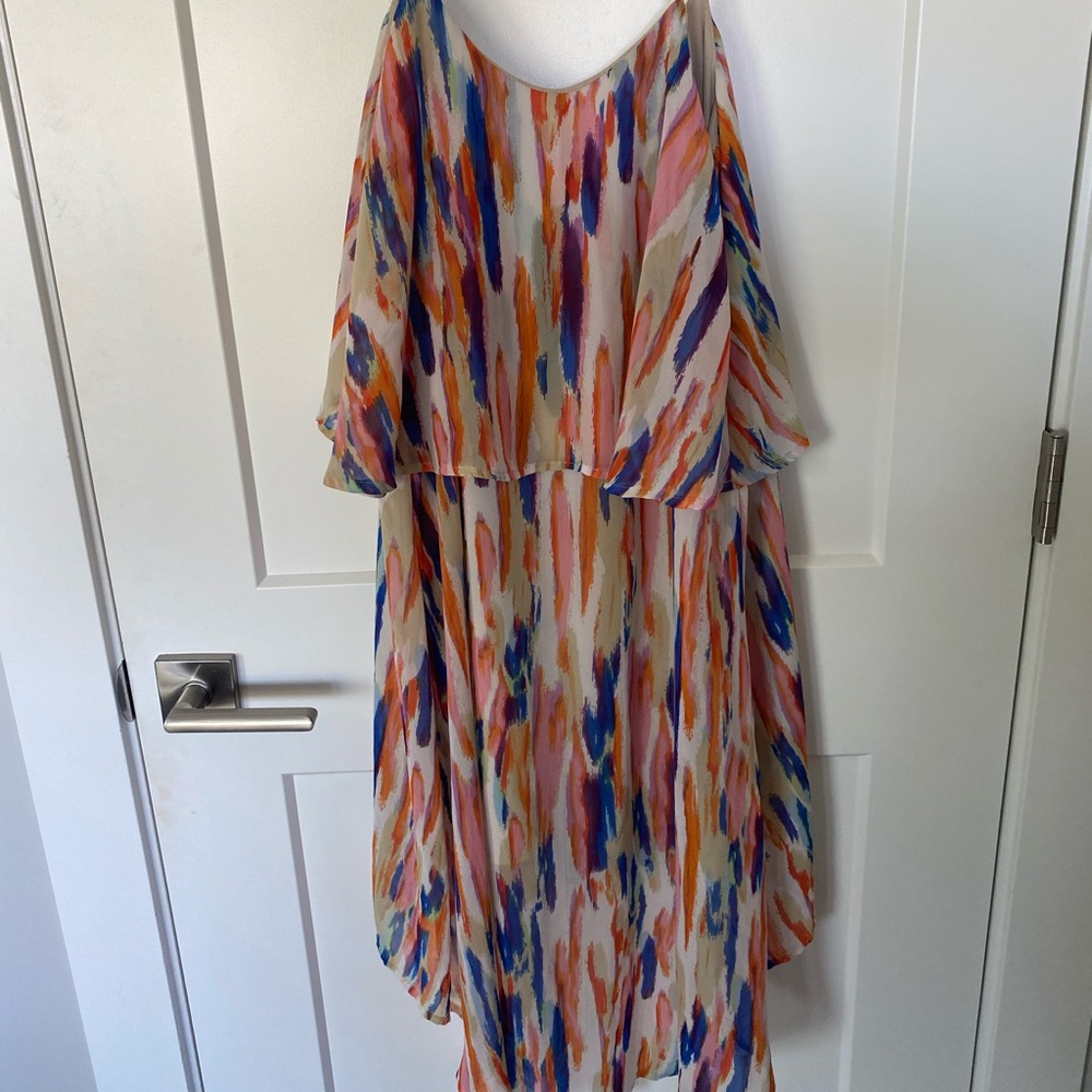 Bar 3 colorful high low ish dress